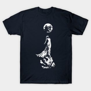 Lady On Asteroid (white print) T-Shirt